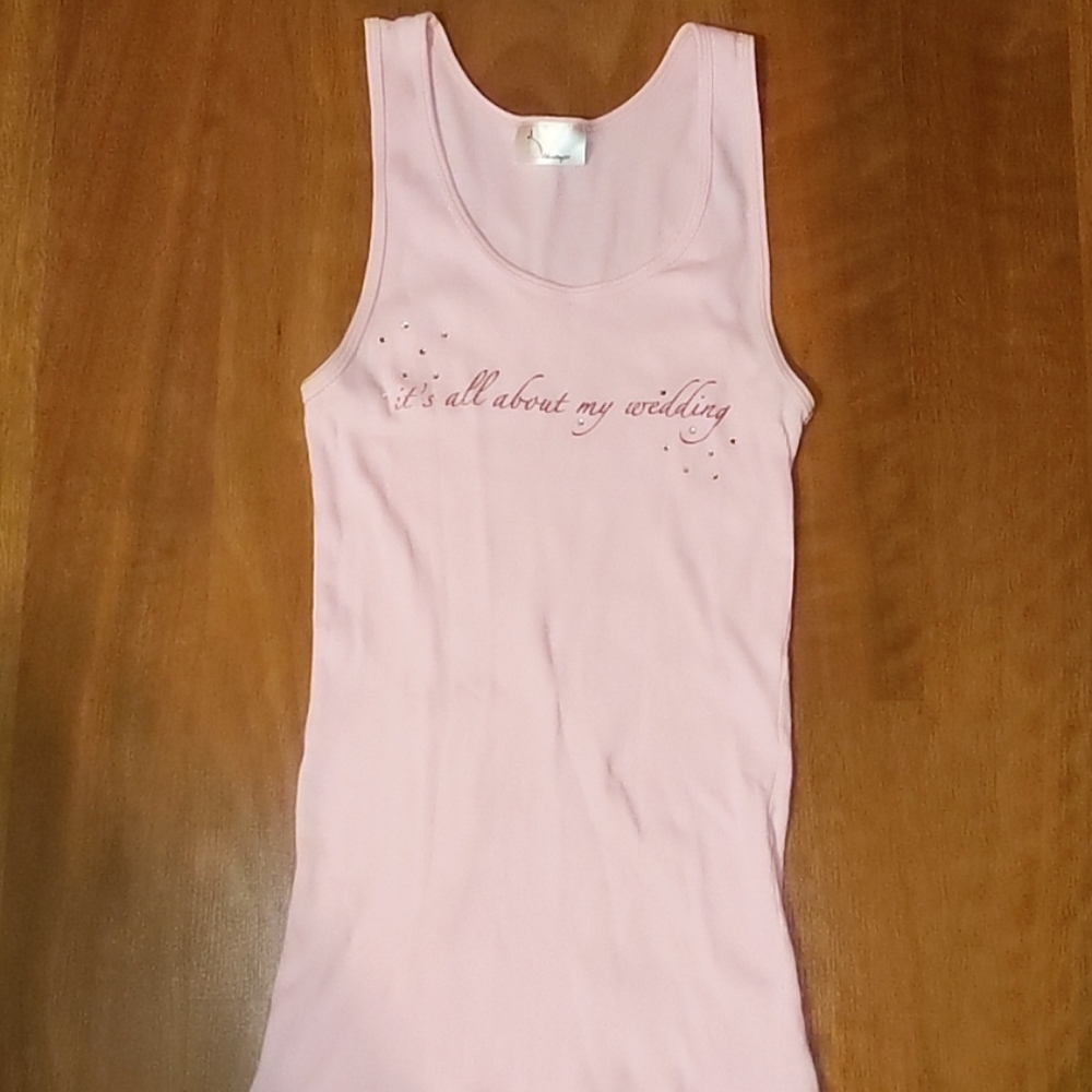 Pink sparkly wedding tank top